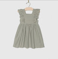 City Mouse Flutter Tank Dress- Steel Stripe