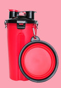 2-in-1 Pet Water Bottle Dispenser with Silicone Bowl