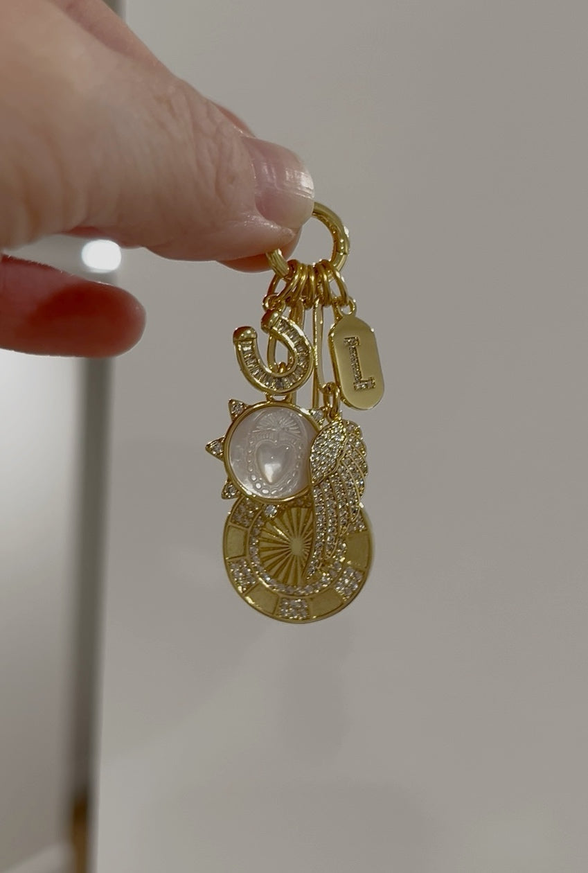 Divine Love, Life & Devotion Initial Charm Cluster