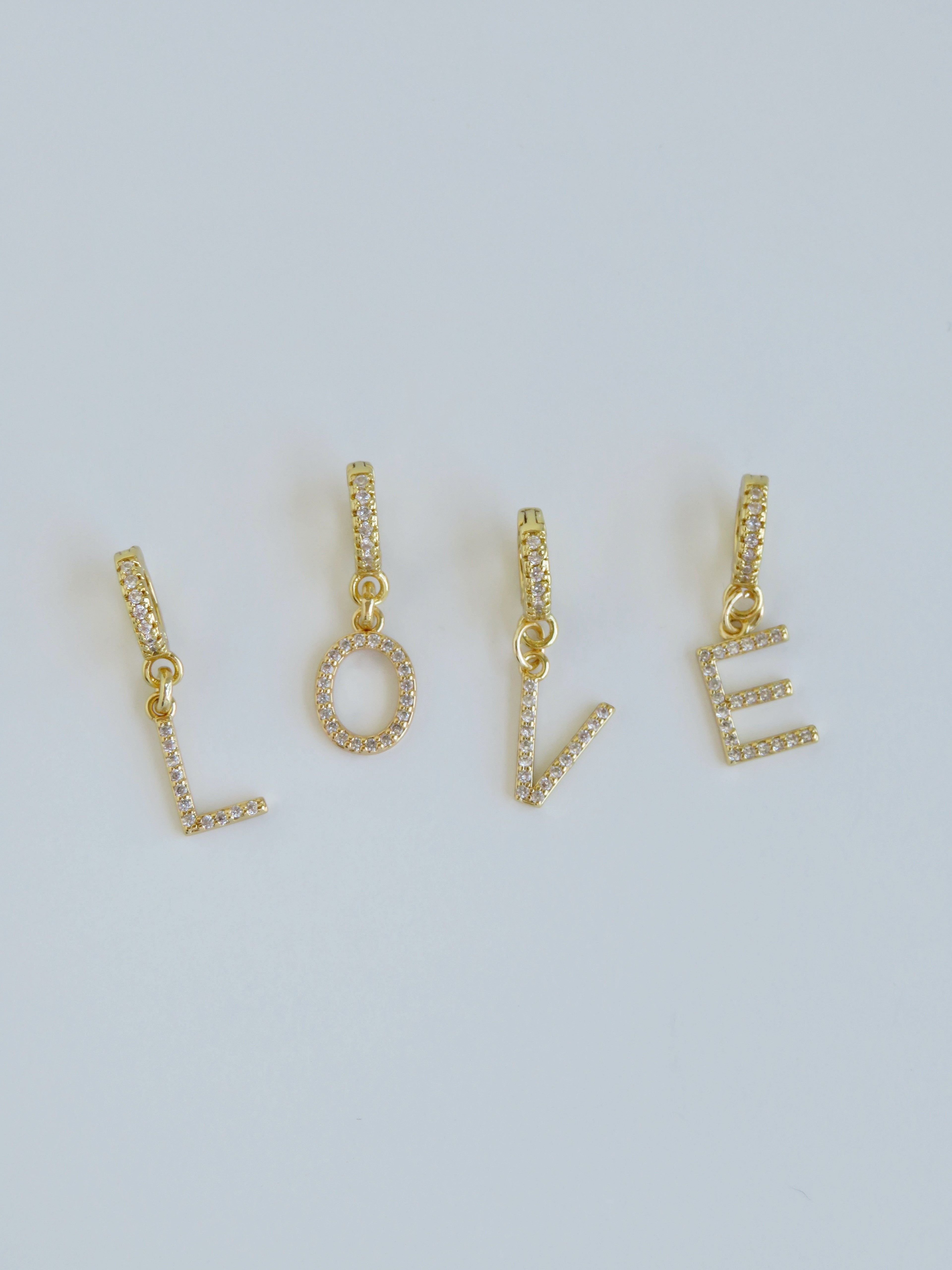 Diamond Initial Charm with Diamond Clasp
