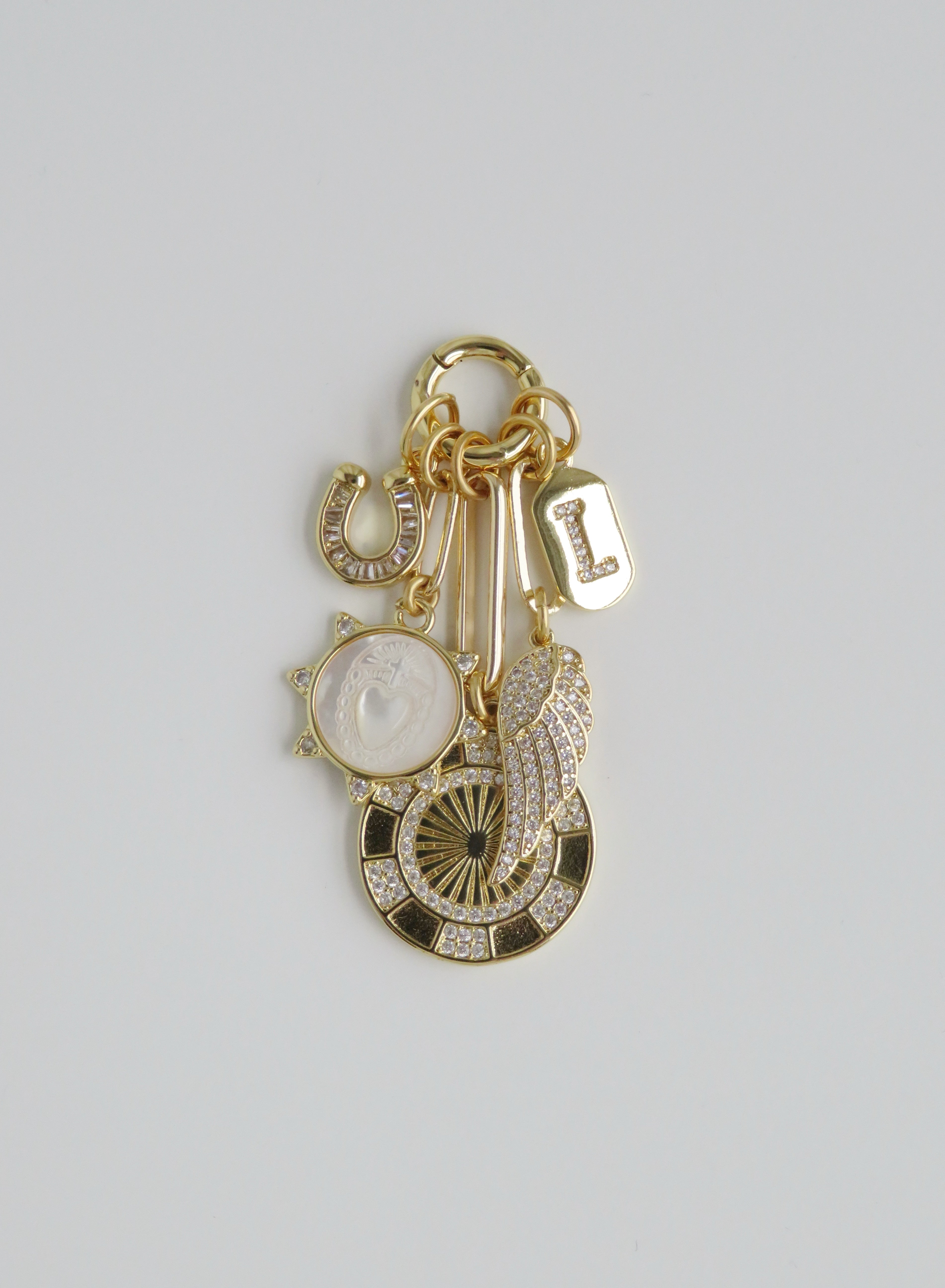 Divine Love, Life & Devotion Initial Charm Cluster