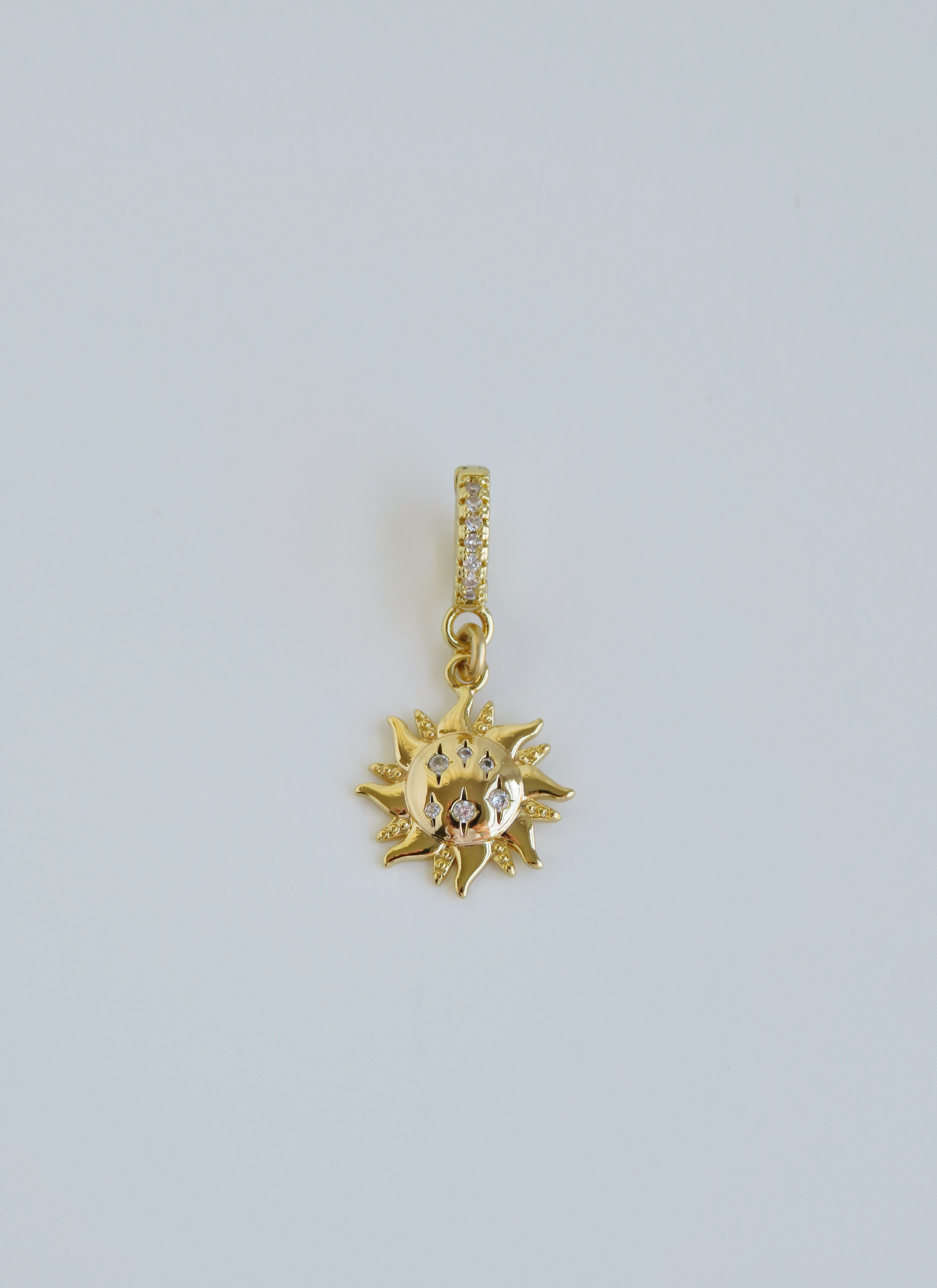 Petite Bohemian Sun Charm on Diamond Clasp