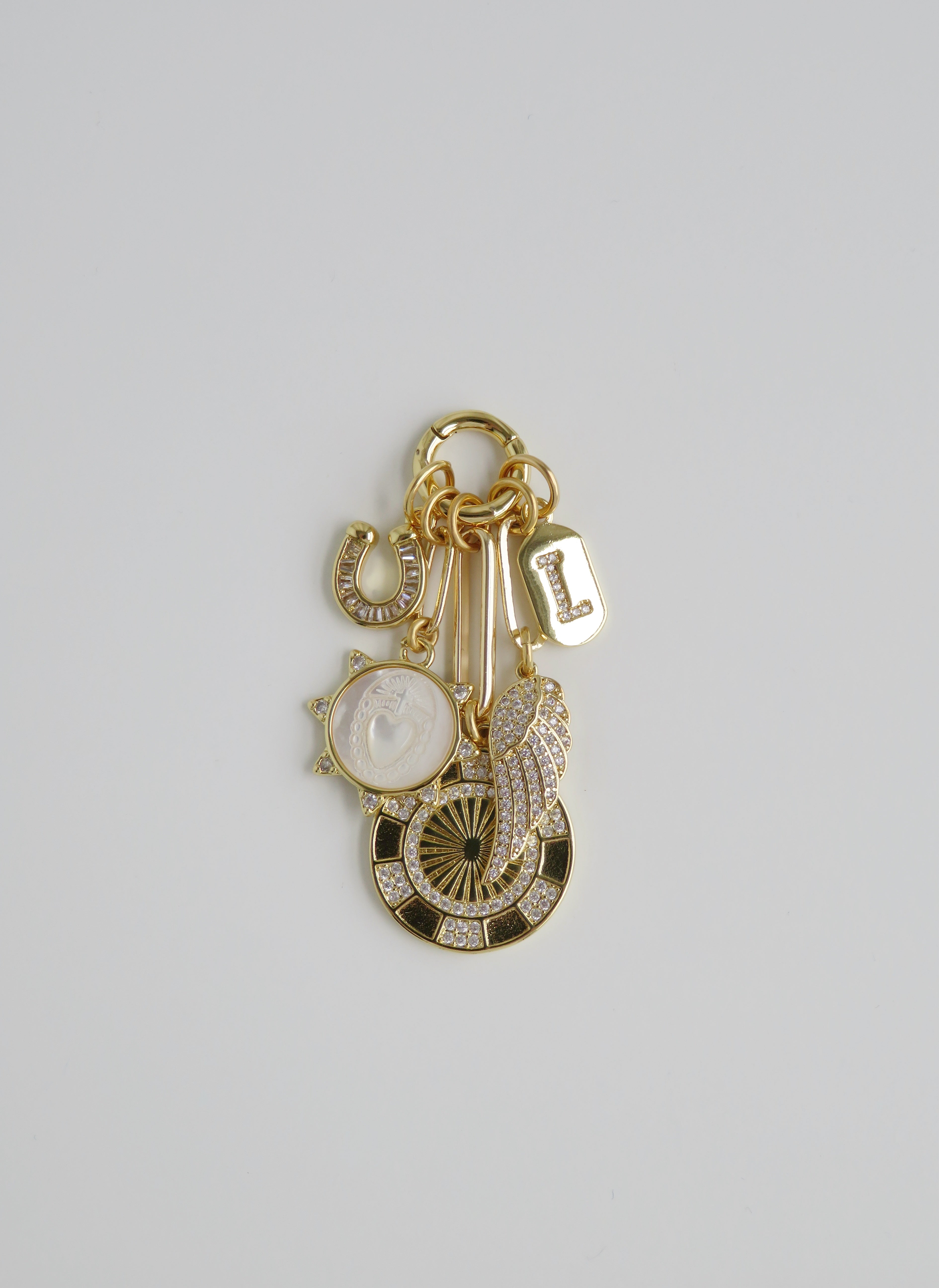 Divine Love, Life & Devotion Initial Charm Cluster