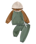 Color Block Hoodie Set