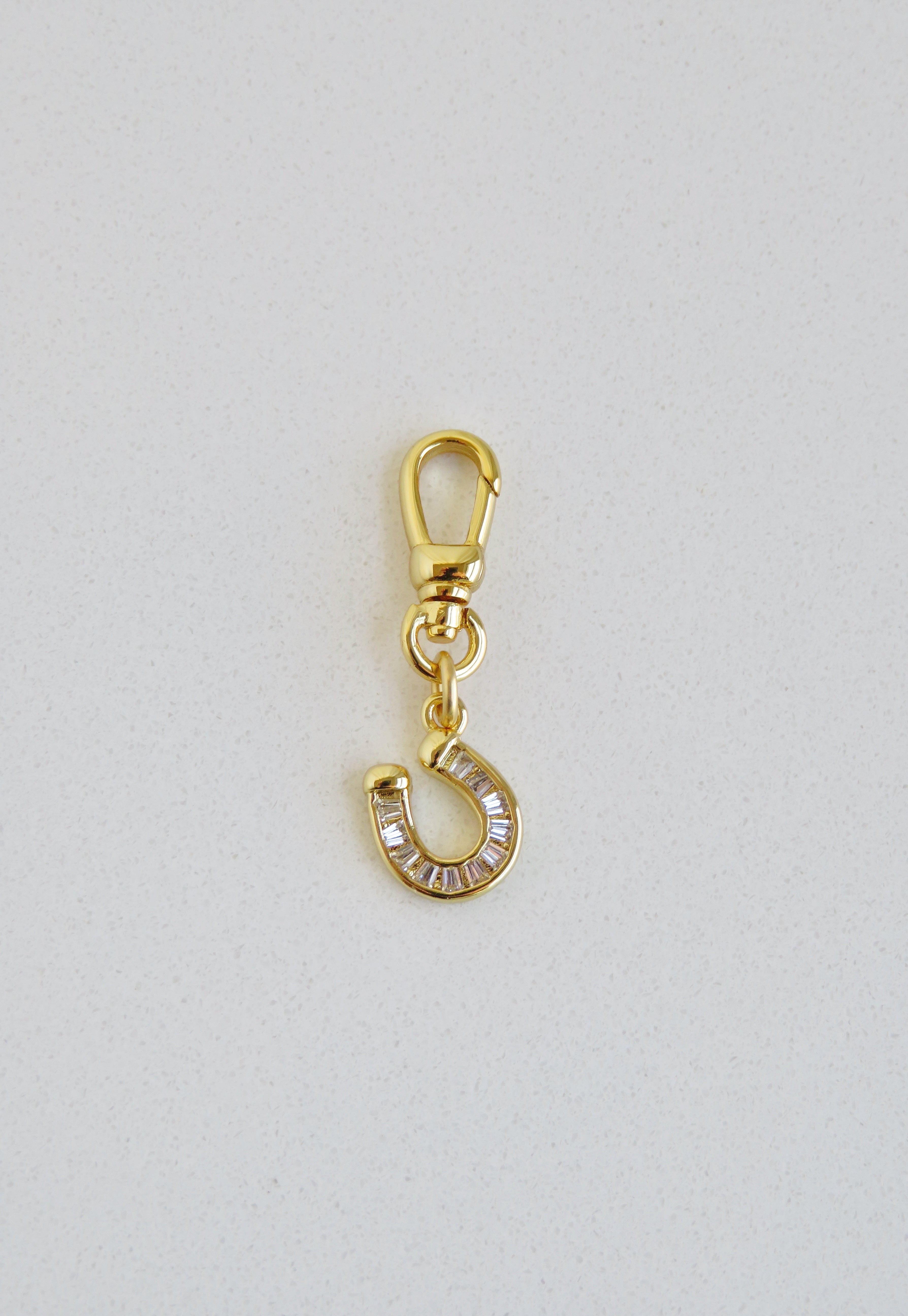 Manifest Luck, Protection & Prosperity - Diamond Horseshoe Charm with Swivel Clasp
