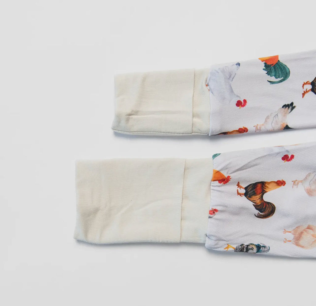 Bamboo Chicken Sleeper With Fold Over Mittens and Feet