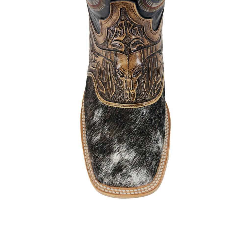 Men's Bulldog Hand Tooled Boots - Long Horn / Cowhide