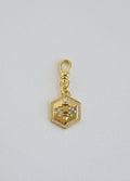 Hexagon Bee Charm with Swivel Clasp