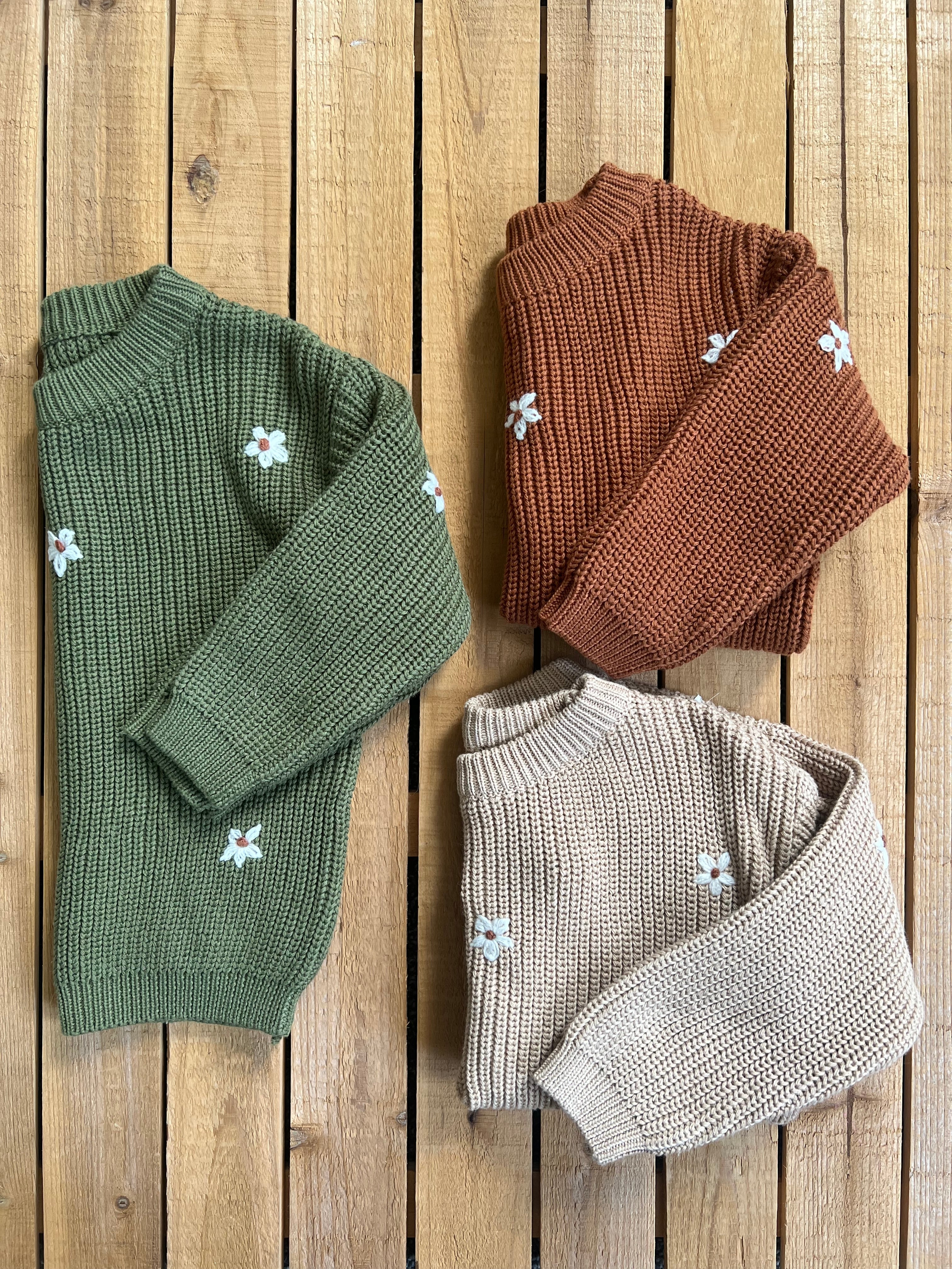 Knit Flower Stitch Sweater