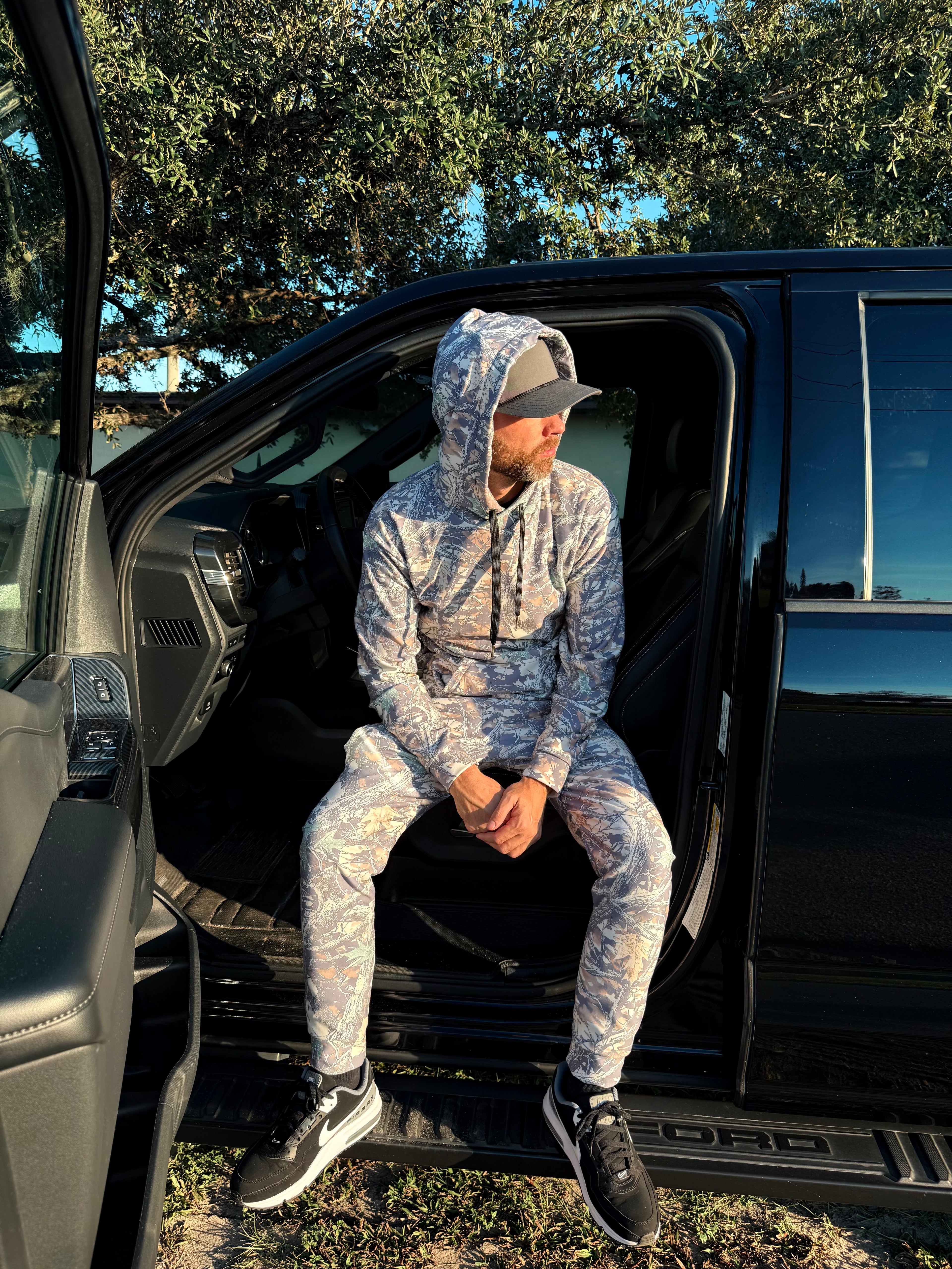 Faded Camo Wide String Hoodie
