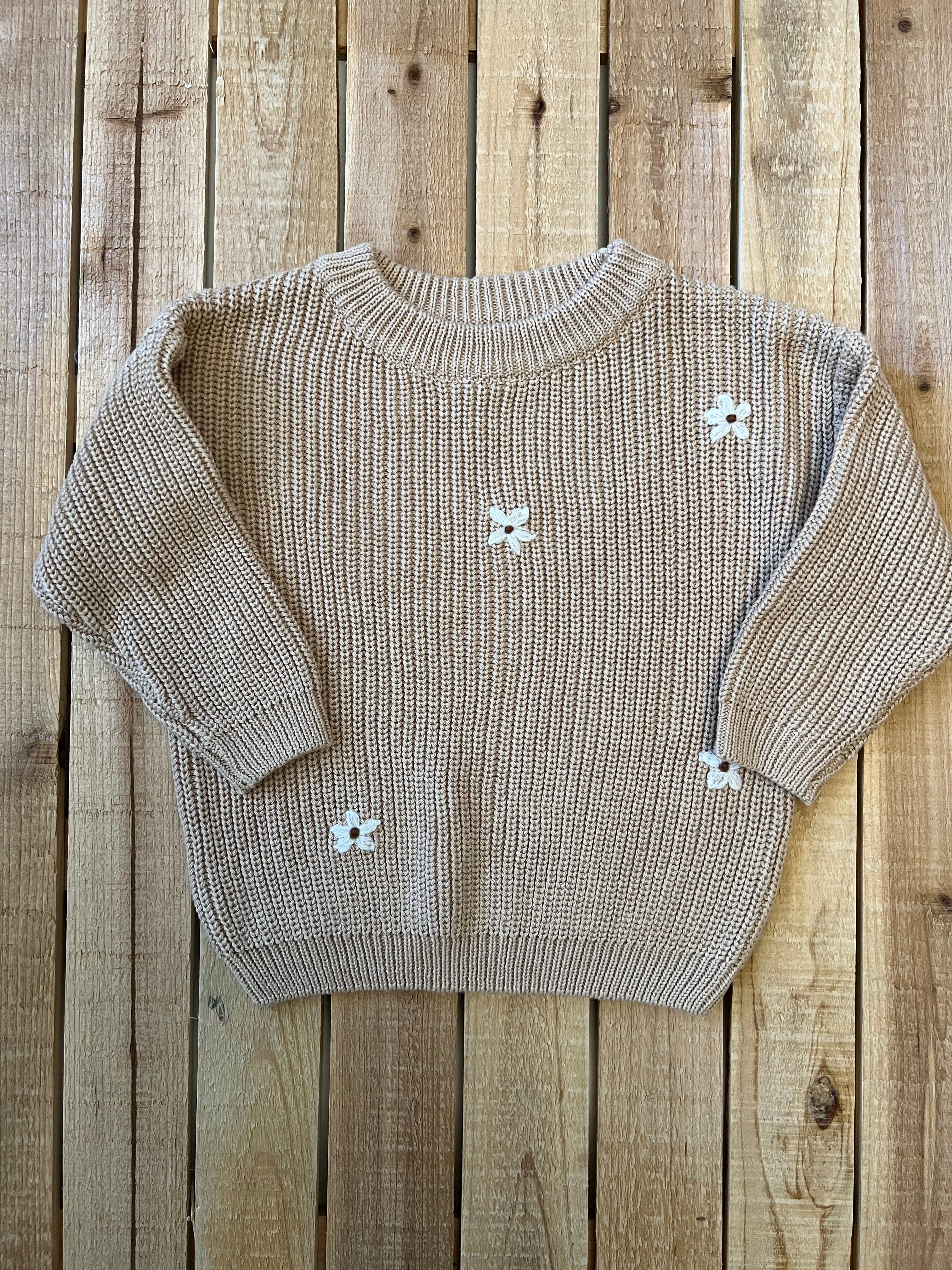 Knit Flower Stitch Sweater
