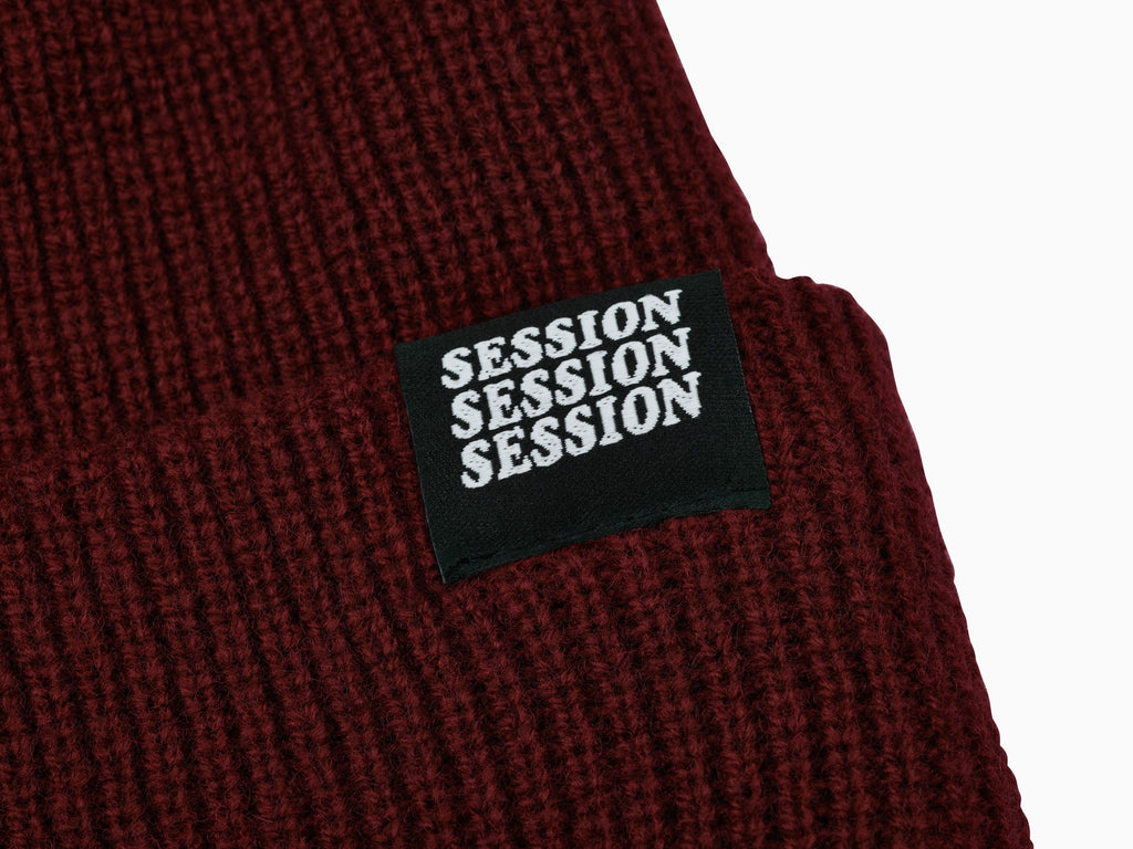 Merino Wool Beanie, Maroon
