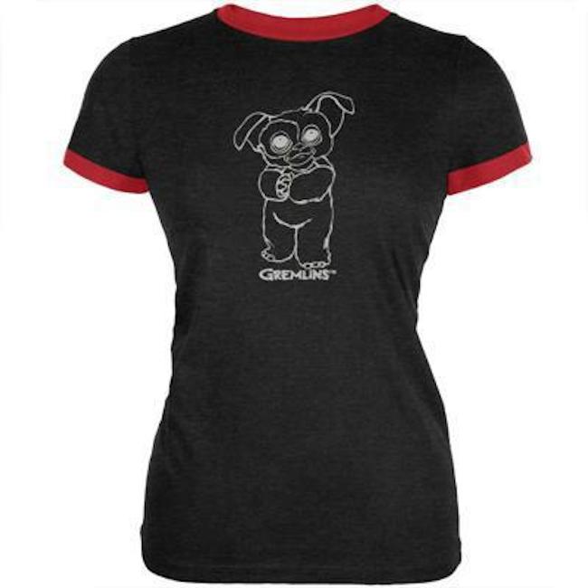 Vintage Ringer Shirt Gizmo Gremlins Movie -  Juniors XXL