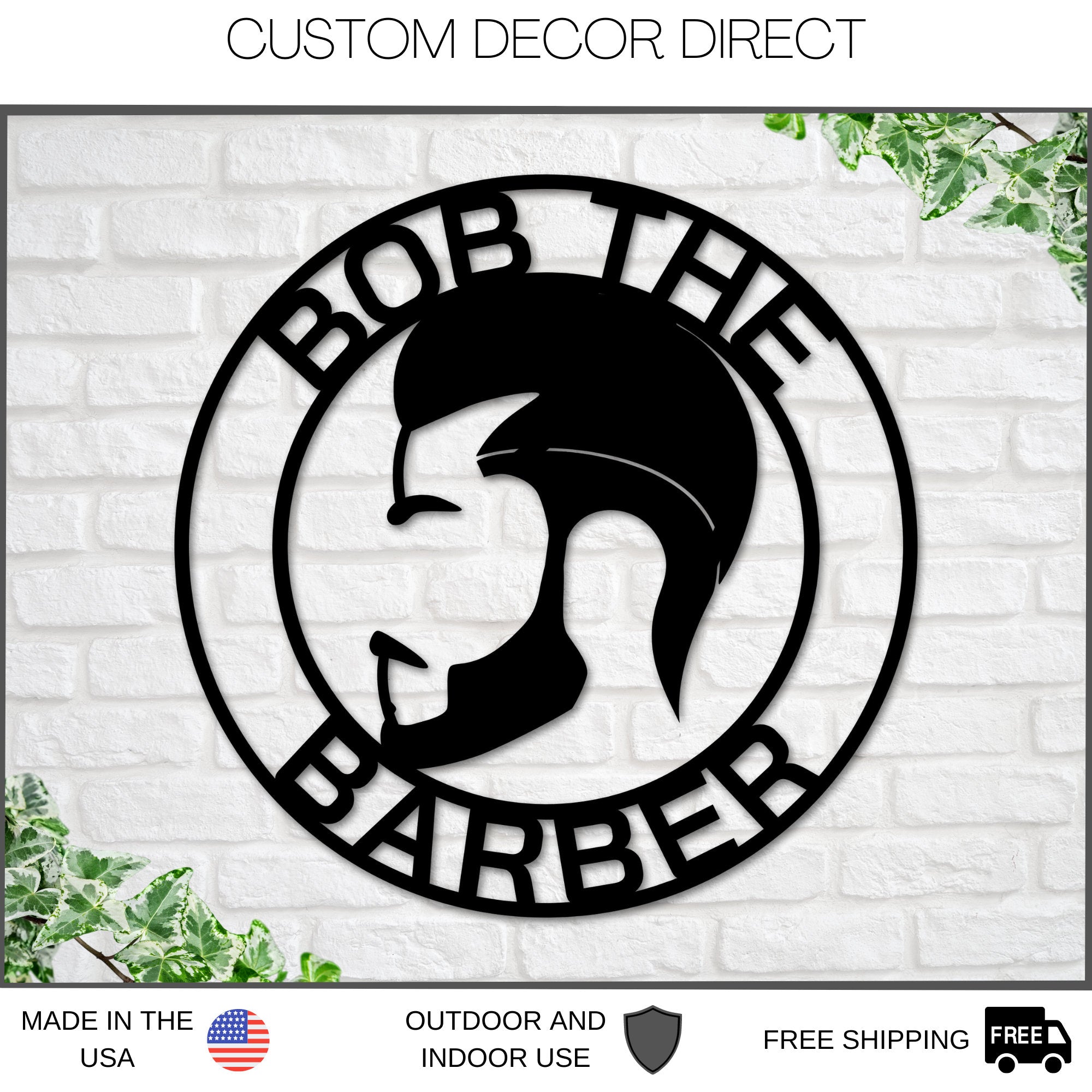Personalized Barber Sign, Custom Barber Shop Sign, Barbershop Open Sign, Business, Gift for Barber