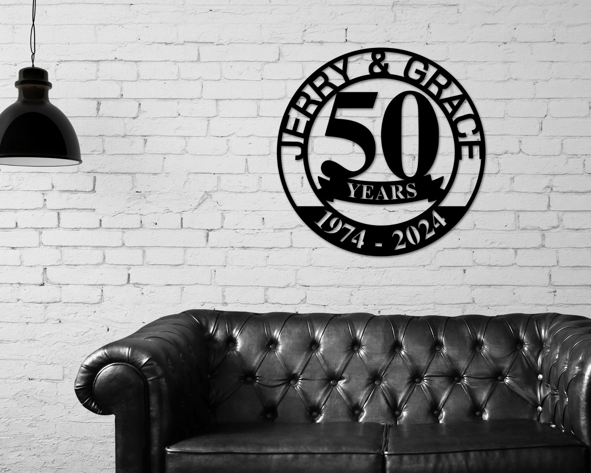 50th Anniversary Sign, Metal Anniversary Sign, Golden Anniversary, 50 Year Anniversary Gift, Wedding Anniversary Metal Wall Art, Celebration