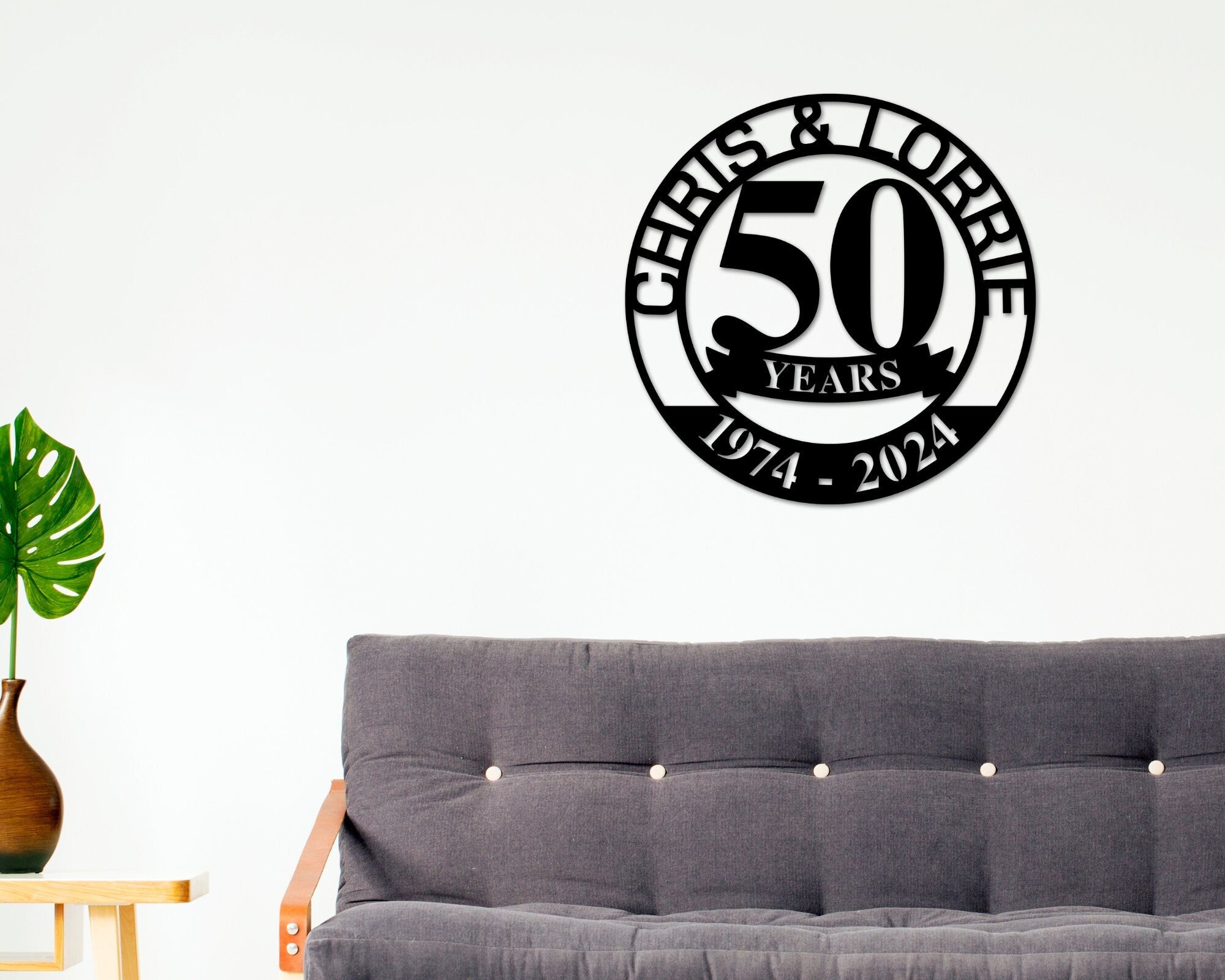 50th Anniversary Sign, Metal Anniversary Sign, Golden Anniversary, 50 Year Anniversary Gift, Wedding Anniversary Metal Wall Art, Celebration