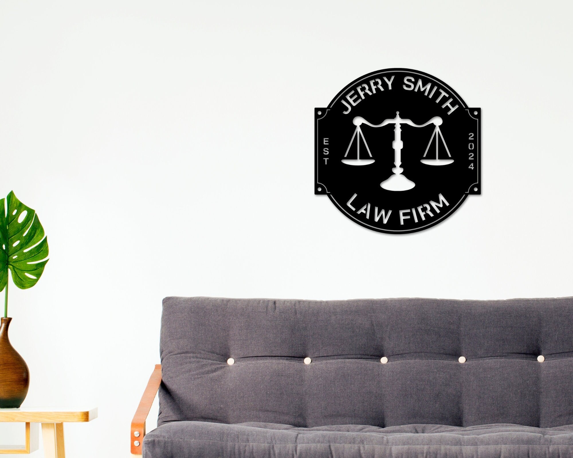 Custom Law Office Sign, Personalized Lawyer Sign, Lawyer Gift, Attorney Metal Sign, Law Student Gift, Judge Gift, Law Firm Office Decor