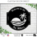 Pool Sign, Metal Pool Sign, Beach House Sign,  Personalized pool, Palm Trees, Beach Decor, Front door, Tropical Patio Pool Sign, Patio metal