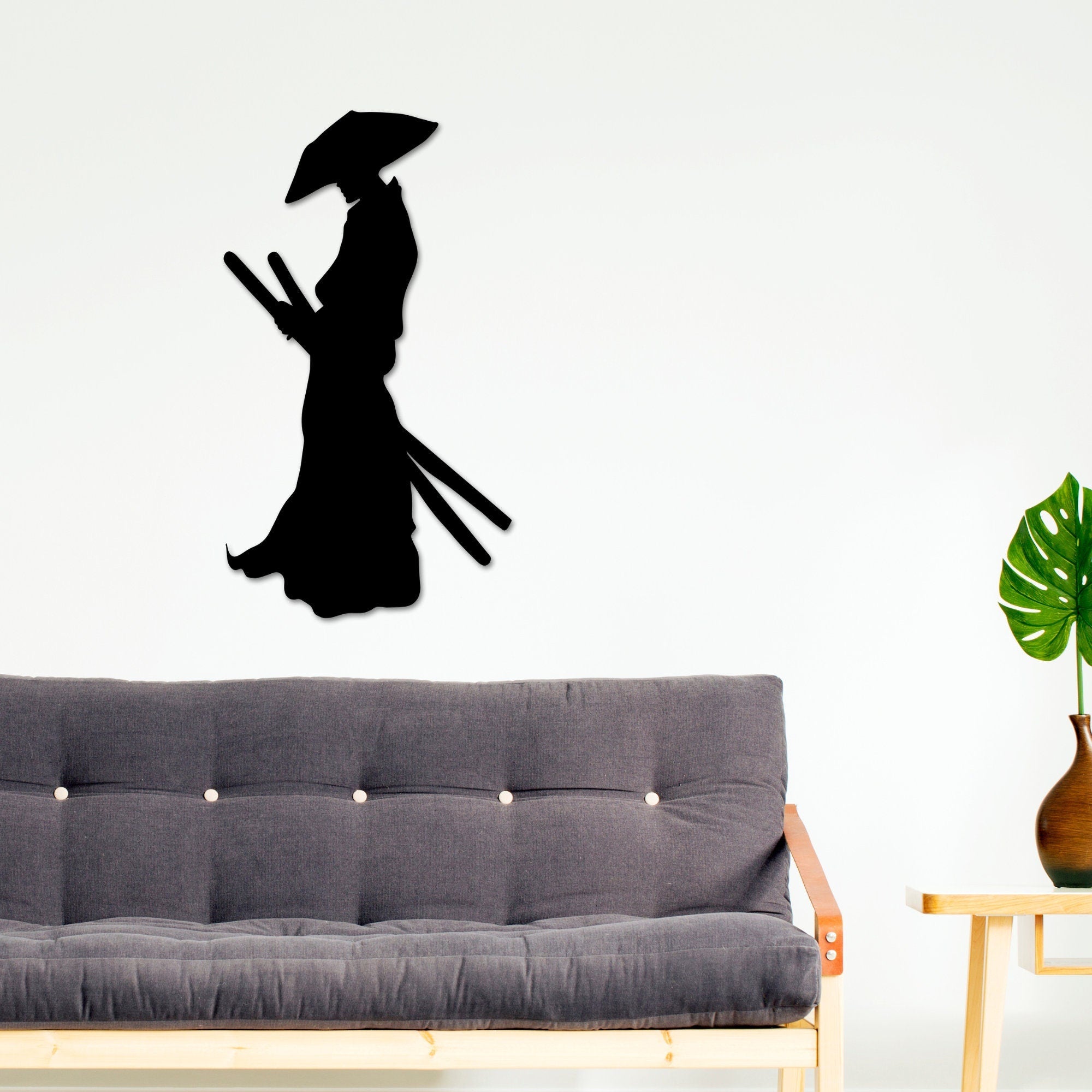 Samurai Metal Wall Art, Samurai Warrior Metal Decor, Metal Wall Art, Samurai Decor, Gift for Boyfriend, Wall Decor Ideas, Samurai Sword Art